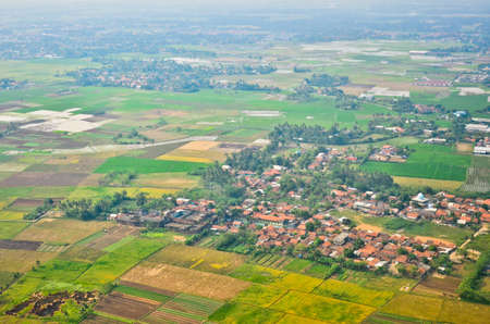 aerial view of Jakarta from air planeの写真素材