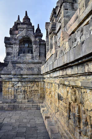 Details in Borobudur unesco heritage site, Java, Indonesiaの写真素材