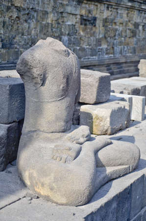 Details in Borobudur unesco heritage site, Java, Indonesiaの写真素材