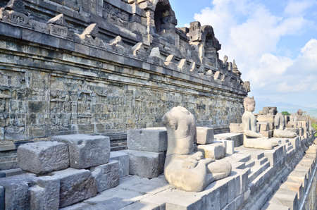 Details in Borobudur unesco heritage site, Java, Indonesiaの写真素材