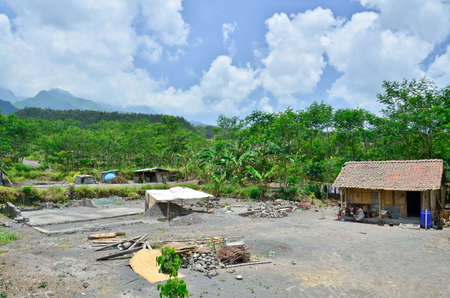 Volcano Merapi on the island of Java, Indonesiaの写真素材