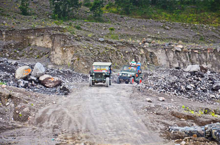 Volcano Merapi on the island of Java, Indonesiaの写真素材