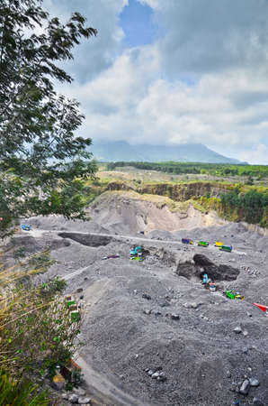 Volcano Merapi on the island of Java, Indonesiaの写真素材