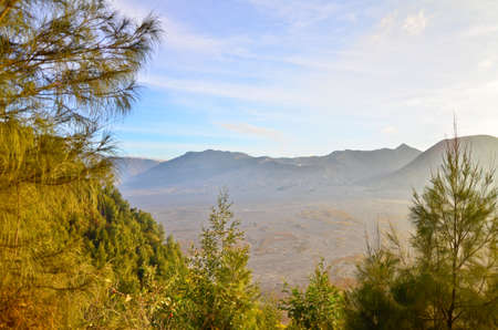 Bromo Volcano Mountain in Tengger Semeru National Park, East Java, Indonesiaの写真素材