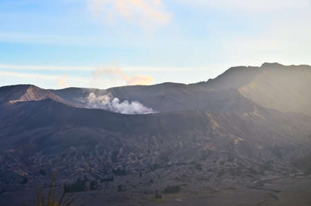Volcanoes in Bromo Tengger Semeru National Park at sunset. Java, Indonesiaの写真素材