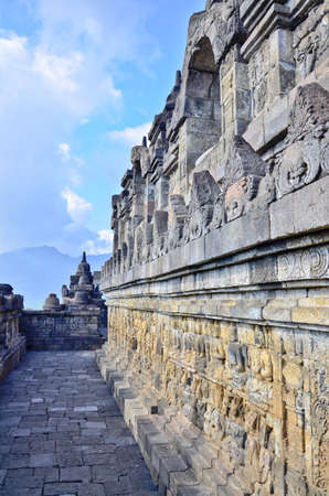 Details in Borobudur unesco heritage site, Java, Indonesiaの写真素材