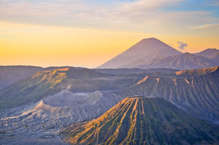 Bromo volcano at sunrise,Tengger Semeru National Park, East Java, Indonesiaの写真素材
