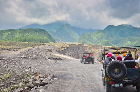 Volcano Merapi on the island of Java, Indonesiaのeditorial素材
