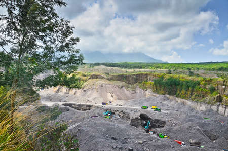 Volcano Merapi on the island of Java, Indonesiaの写真素材
