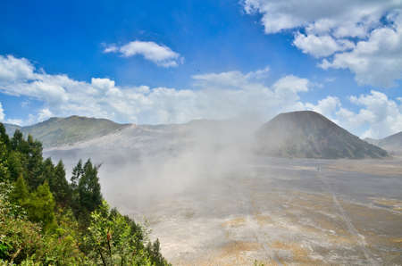 Bromo Volcano Mountain in Tengger Semeru National Park, East Java, Indonesiaの写真素材