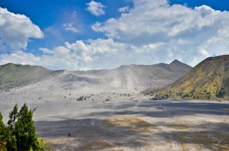 Bromo Volcano Mountain in Tengger Semeru National Park, East Java, Indonesiaの写真素材
