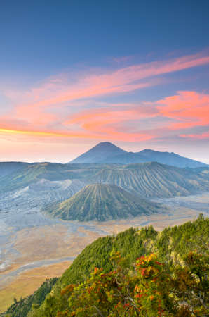 Bromo volcano at sunrise,Tengger Semeru National Park, East Java, Indonesiaの写真素材