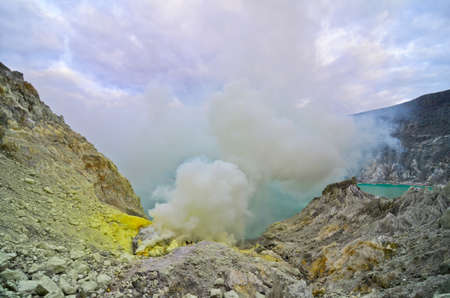 Kawah Ijen Volcano,Java islandの写真素材