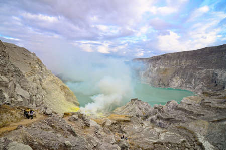 Kawah Ijen Volcano,Java islandの写真素材