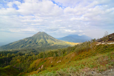 Volcano Ranti. View from the volcano Ijen. Java. Indonesia.の写真素材