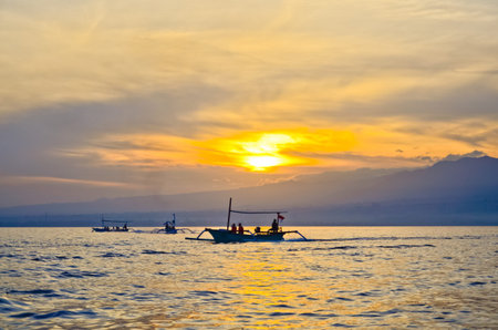 sunrise at Lovina beach Bali Indonesia
