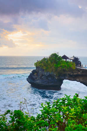 The Tanah Lot Temple, the most important indu temple of Bali, Indonesia.の写真素材