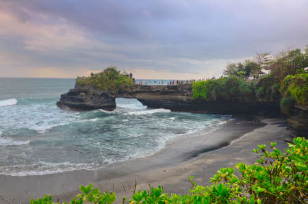 The Tanah Lot Temple, the most important indu temple of Bali, Indonesia.の写真素材