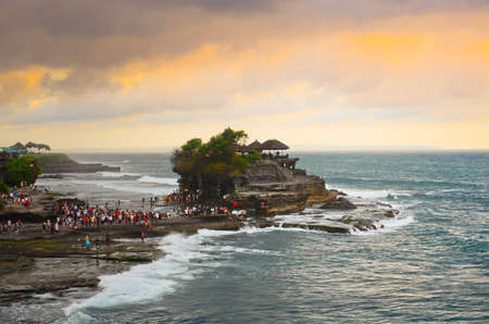 The Tanah Lot Temple, the most important indu temple of Bali, Indonesia.の写真素材