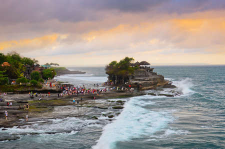 The Tanah Lot Temple, the most important indu temple of Bali, Indonesia.の写真素材