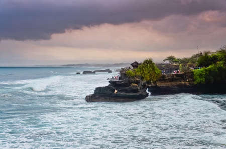 The Tanah Lot Temple, the most important indu temple of Bali, Indonesia.の写真素材