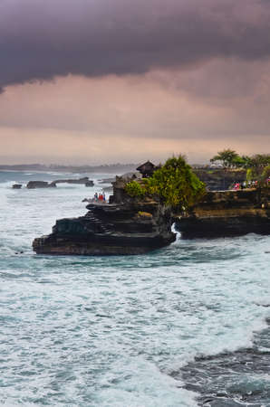 The Tanah Lot Temple, the most important indu temple of Bali, Indonesia.の写真素材