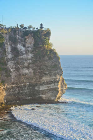 Sunset from the Pura Uluwatu temple on Bali island in Indonesiaの写真素材