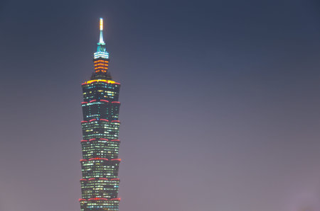 TAIPEI, TAIWAN - OCTOBER 21: Taipei 101 Skyscraper October 21, 2013 in Taipei, TW. It is the second...