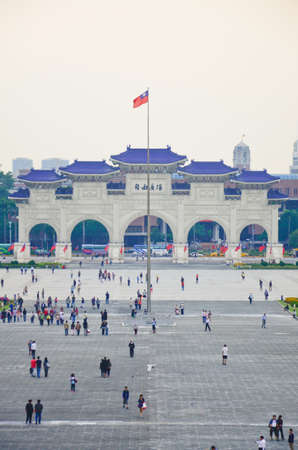 Front gate of Chiang Kai Shek (CKS) memorial hall in Taipei City, Taiwanのeditorial素材