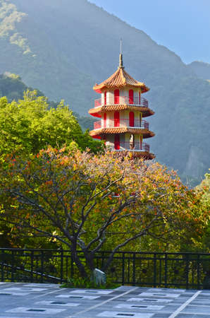 Hsiangte temple in Taroko National Park, Taiwan.の写真素材