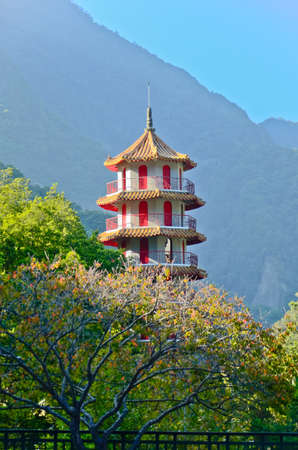 Hsiangte temple in Taroko National Park, Taiwan.の写真素材