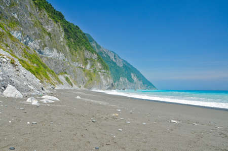 Aerial view of beautiful landscape with famous Cingshuei(Qingshui) Cliff in Taiwan, Asia.の写真素材