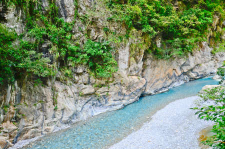 River in Toroko Gorge Marble Canyon in Taiwanの写真素材