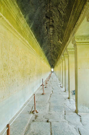 SIEM REAP - JAN 04: Angkor Wat facade on Jan 04, 2014 in Siem Reap, Cambodia.Angkor Wat is the early 12th Century temple.It built by King Suryavarman II. It has become a symbol of Cambodia.のeditorial素材