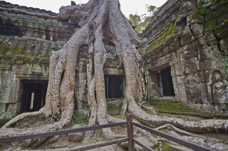 Bayon Temple at Angkor Thom, Angkor, Cambodiaの写真素材
