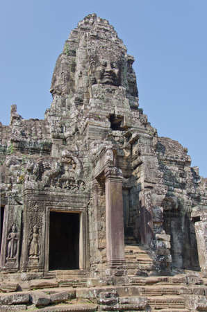 Bayon Temple at Angkor Thom, Angkor, Cambodiaの写真素材