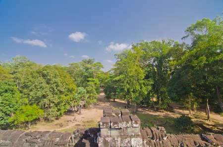 Bayon Temple at Angkor Thom, Angkor, Cambodiaの写真素材