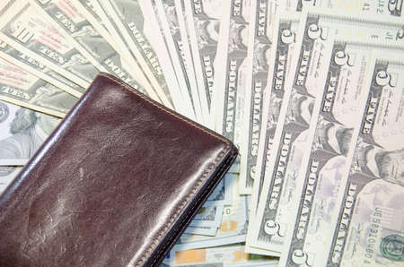 Wallet with dollarsの写真素材
