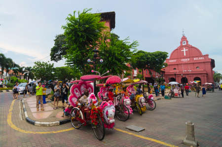 MALACCA, MALAYSIA, MAY 11: Malacca town on May 11, 2014 in Malacca, Malaysia. This historical city centre has been listed as a UNESCO World Heritage Siteのeditorial素材