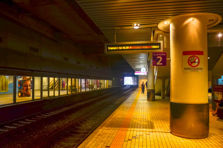 KUALA LUMPUR MALAYSIA - May 10, 2014:Unidentified people commute at KL Sentral Station on May 10,2014. KL Sentral is a major transport hub of Kuala Lumpur opened in 2001.のeditorial素材