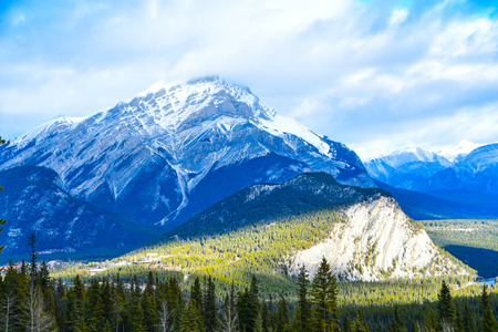 View of Canadian Rocky Mountains from Banff Gondolaの写真素材