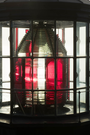 Iconic lighthouse on Cape Meares on Oregon's Pacific Coastの写真素材