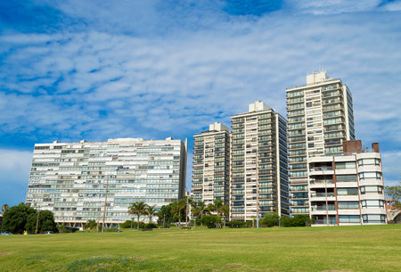Buildings on the promenade in the city of Montevideo