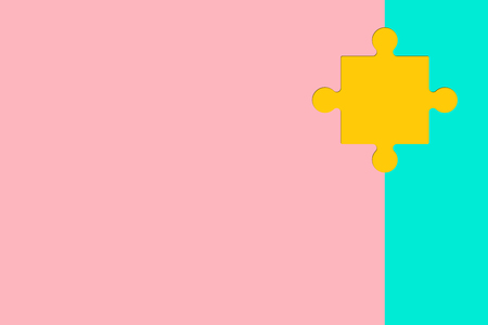 Puzzle piece on colorful background as symbol of autismの写真素材
