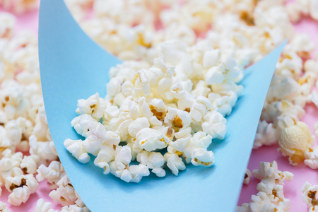 popcorn or sweet popcorn flat layの写真素材