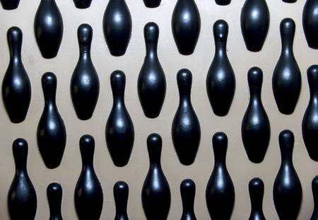 bowling pins isolated on a white background.の写真素材