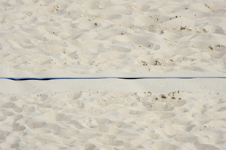 Corner of blue border line in beach volleyballの写真素材