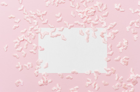 Pink heart shape decoration background. Holiday conceptの写真素材