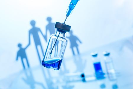Family immunization concept. Flu vaccine for childrenの写真素材