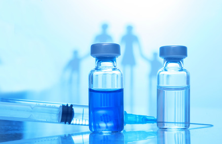 Family immunization concept. Flu vaccine for childrenの写真素材